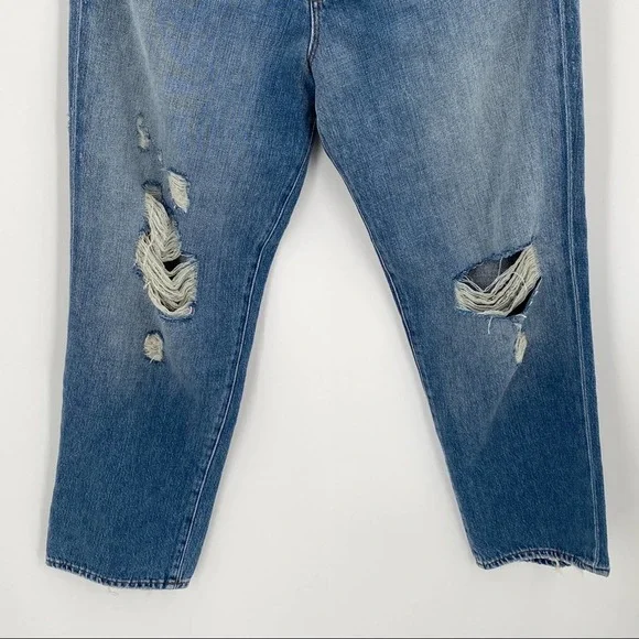 J Brand Womens Ivy High Rise Crop Straight Jeans Bleach Wrecked Size 29